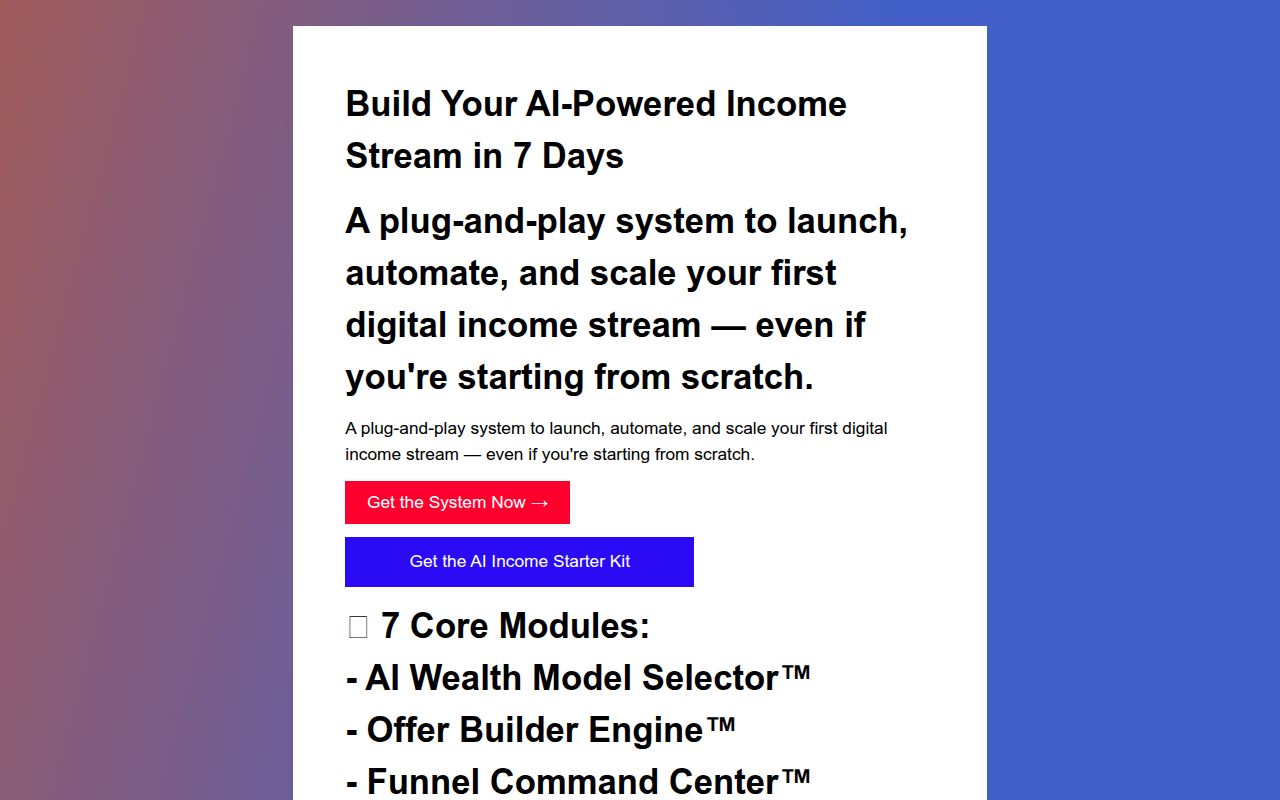 The AI Income Operating System™